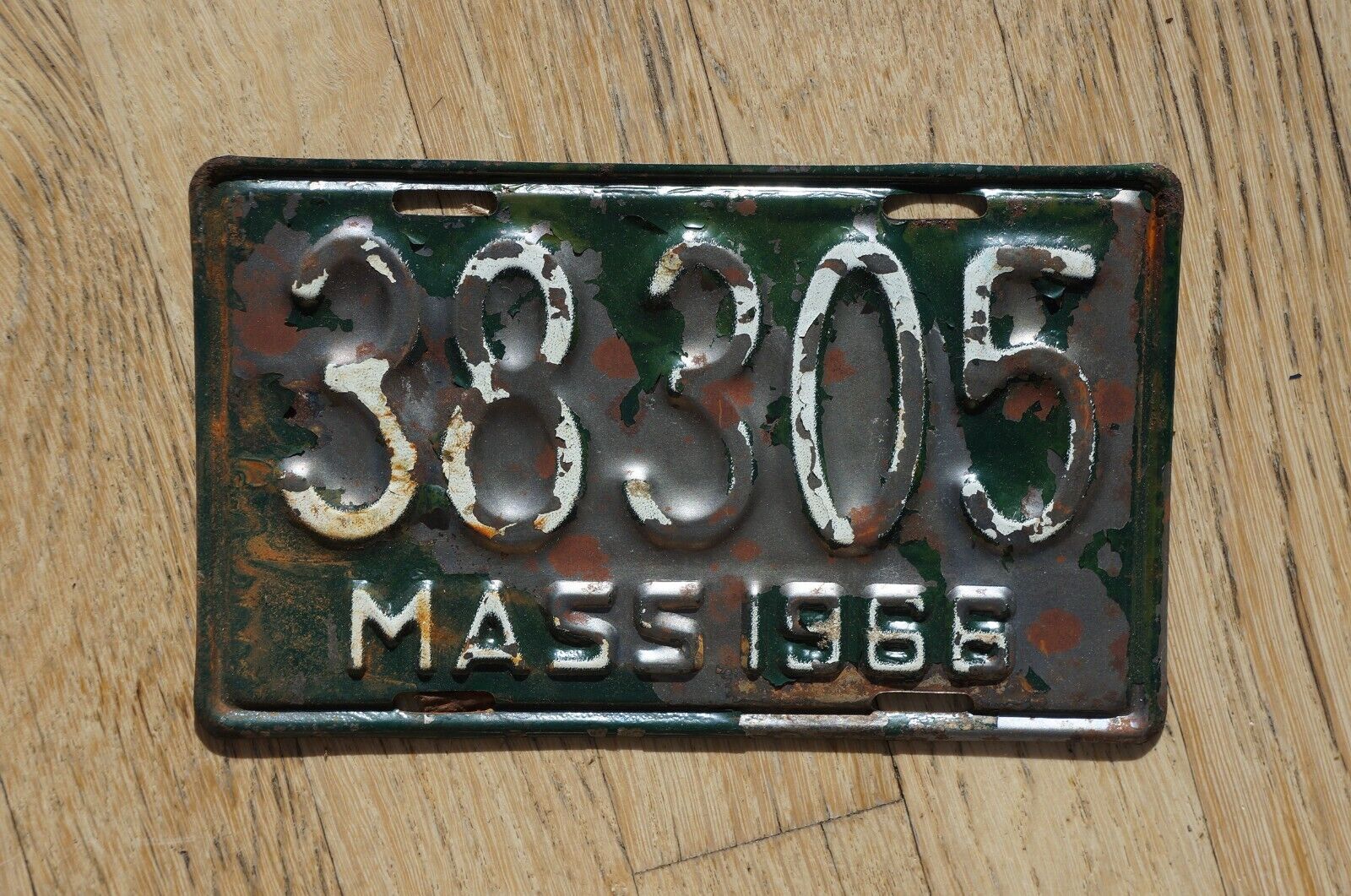 1966 Massachusetts MOTORCYCLE License Plate - Needs Repaint