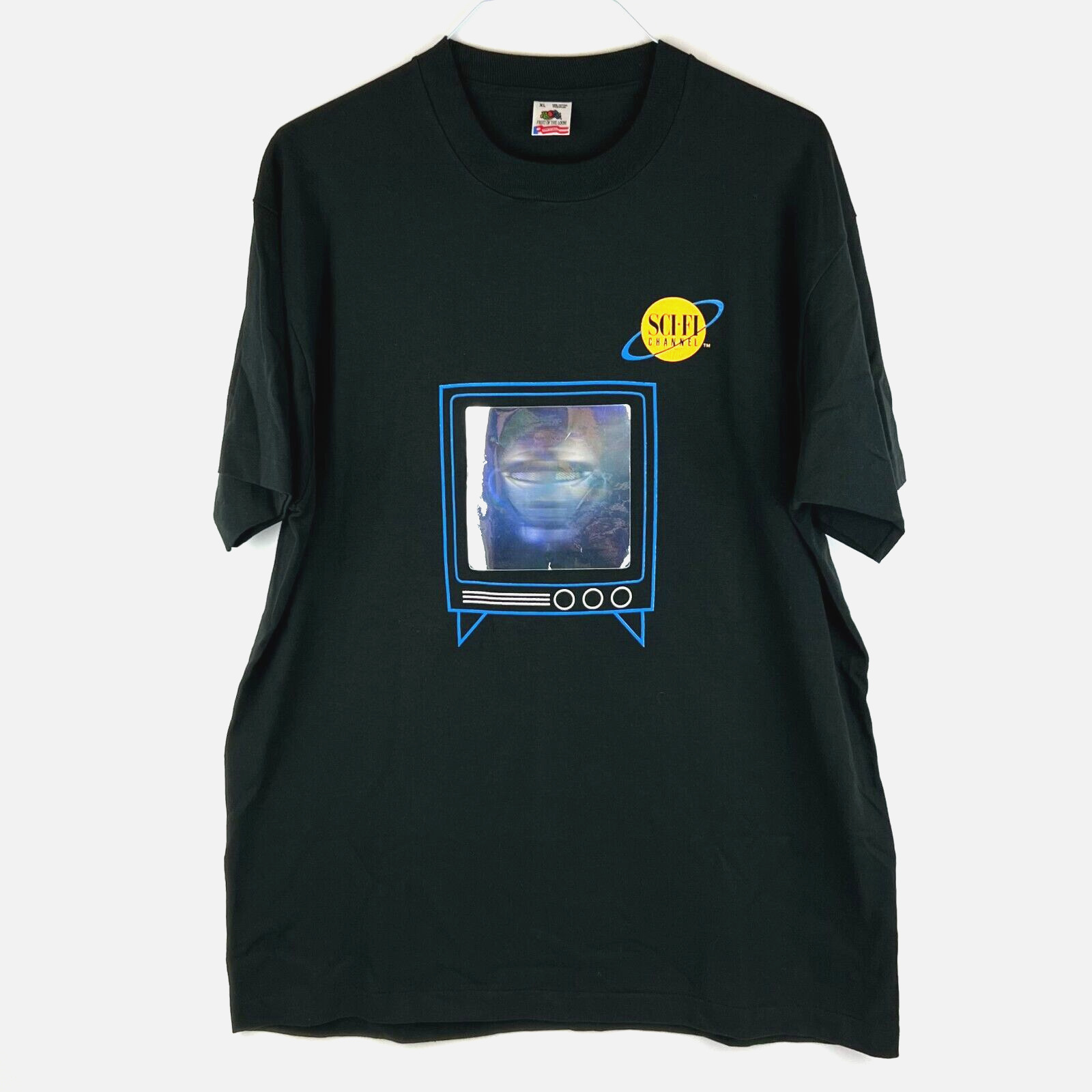 RARE Vintage Sci-Fi Channel T Shirt Original 1990s Science Fiction Hologram XL