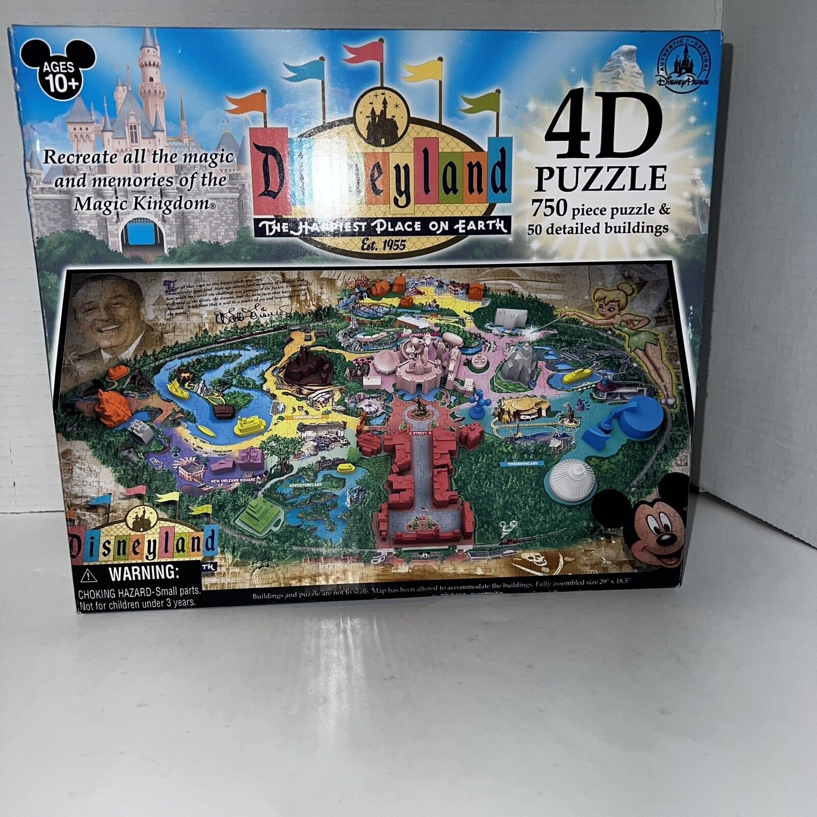 Disneyland Park Map 4D Jigsaw Puzzle 750 pc 50 3D Detail Buildings