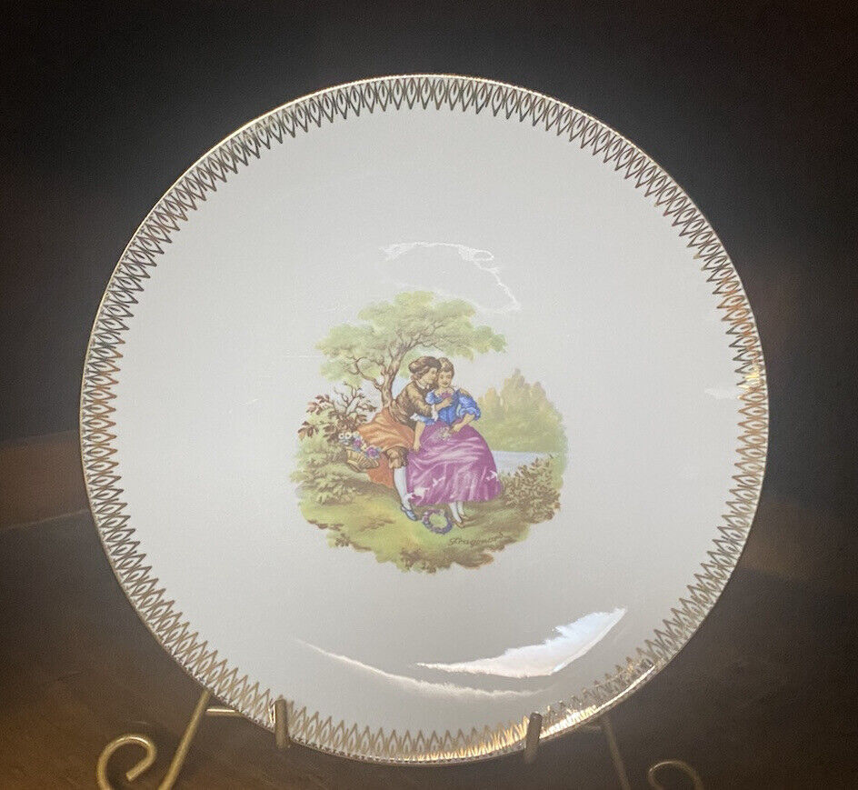 VTG Winterling Roslau Bavaria Fragonard Plate Courting Couple 9.5”D