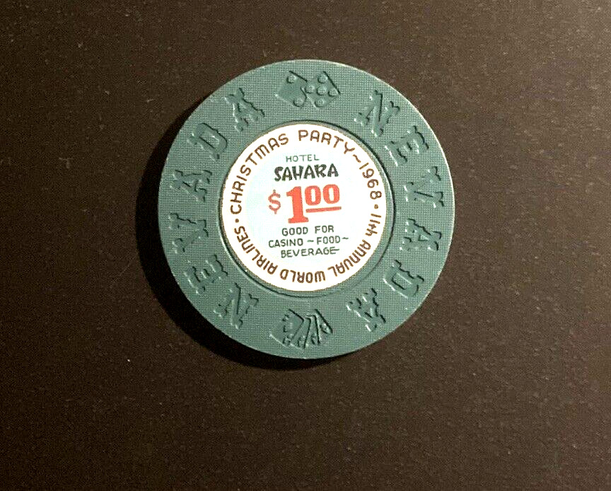 1968 $1 SAHARA Las Vegas Christmas Party Casino Chip NEW Rarity-4 Chip