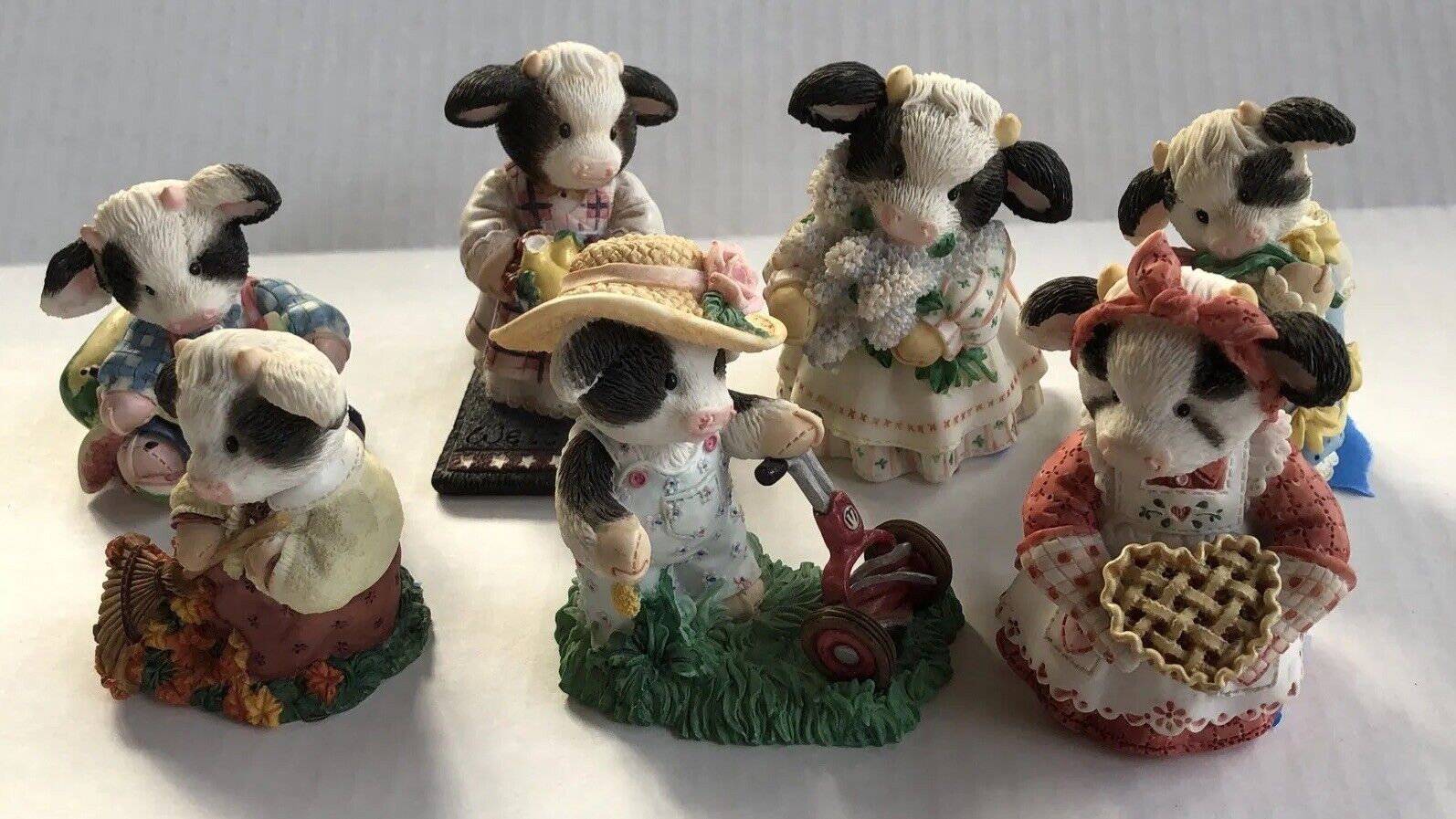 Marys Moo Moos Cow Figurines By Enesco Lot Of 7 Vtg Read Details For Each One