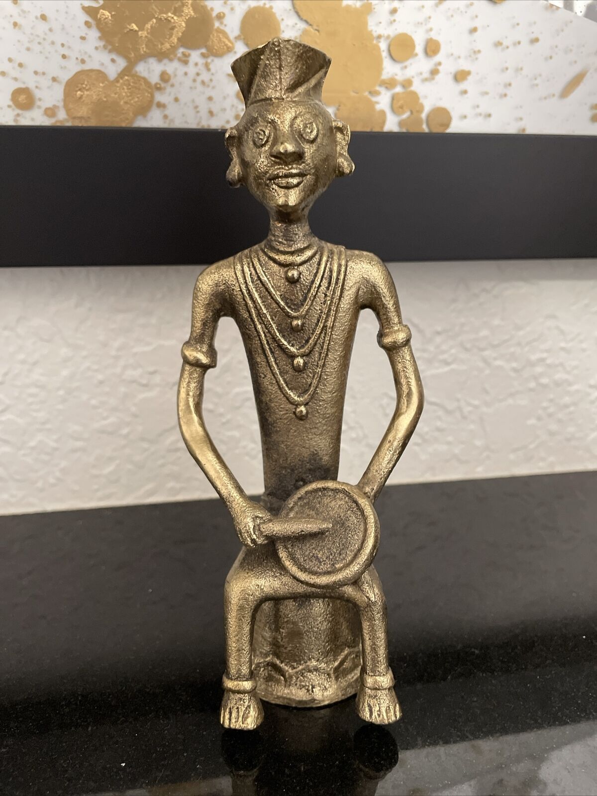 1990s Indian Aged Brass Dhokra Tribal Musician
