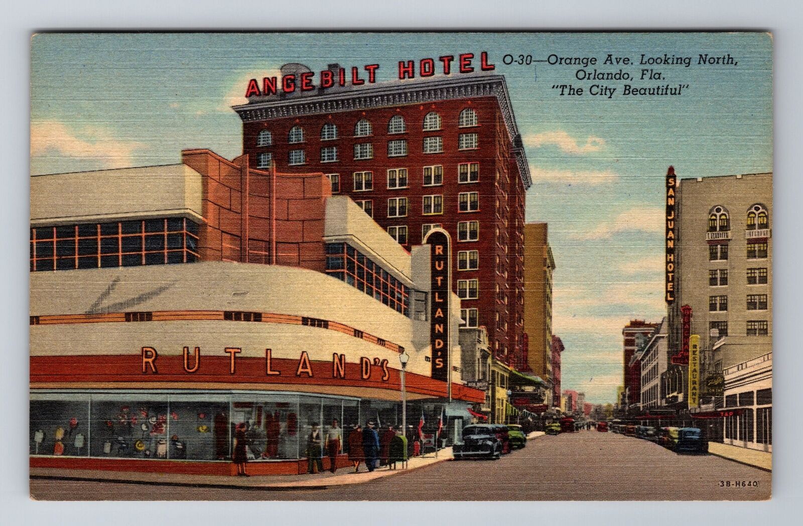 Orlando FL-Florida, Orange Avenue, Rutland's, Angebilt Hotel, Vintage Postcard