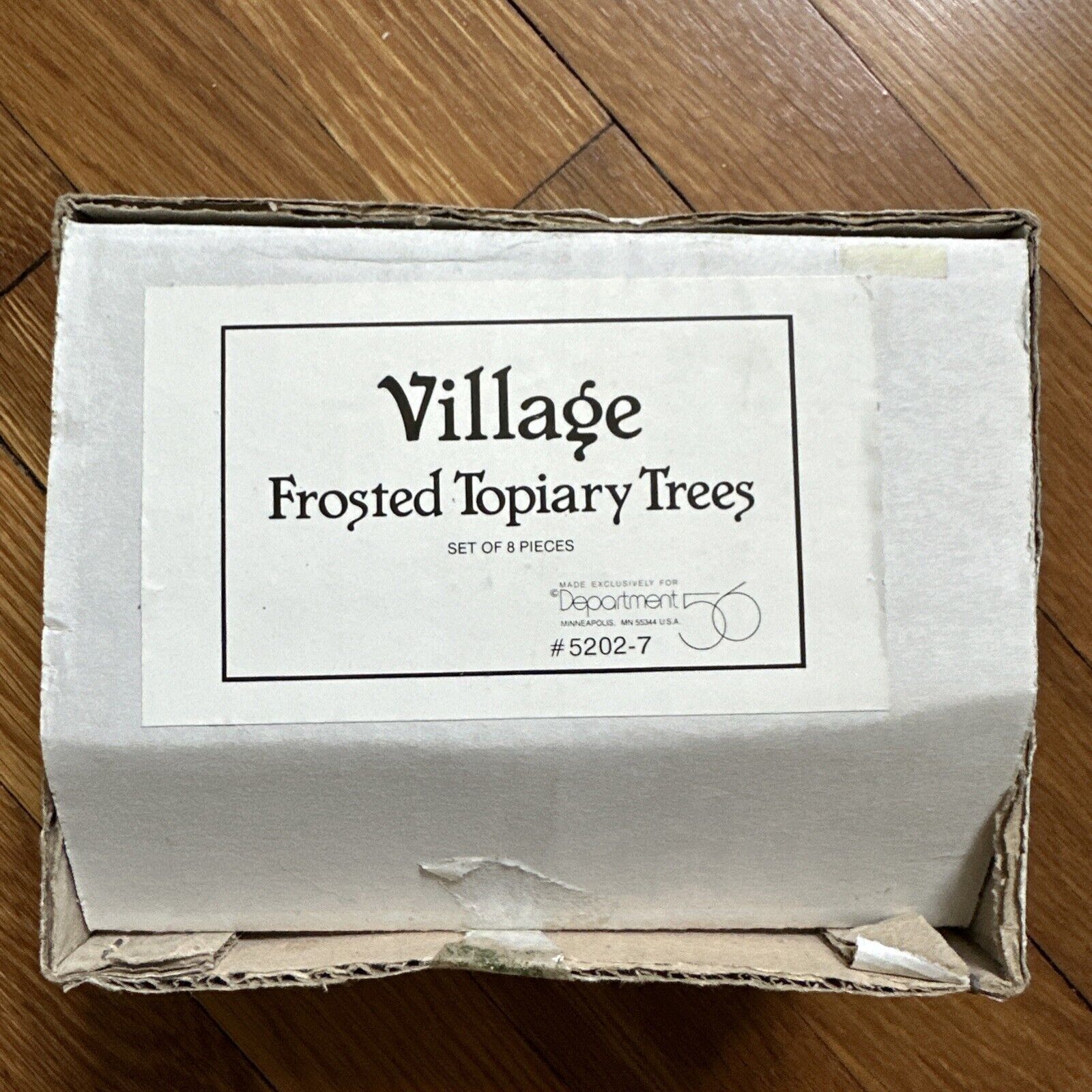 VILLAGE FROSTED TOPIARY TREES - (set of 8)  - Dept 56 - 5202-7