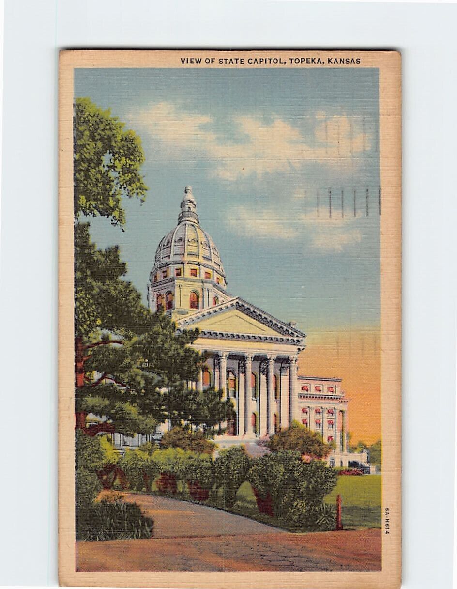Postcard View of State Capitol Topeka Kansas USA