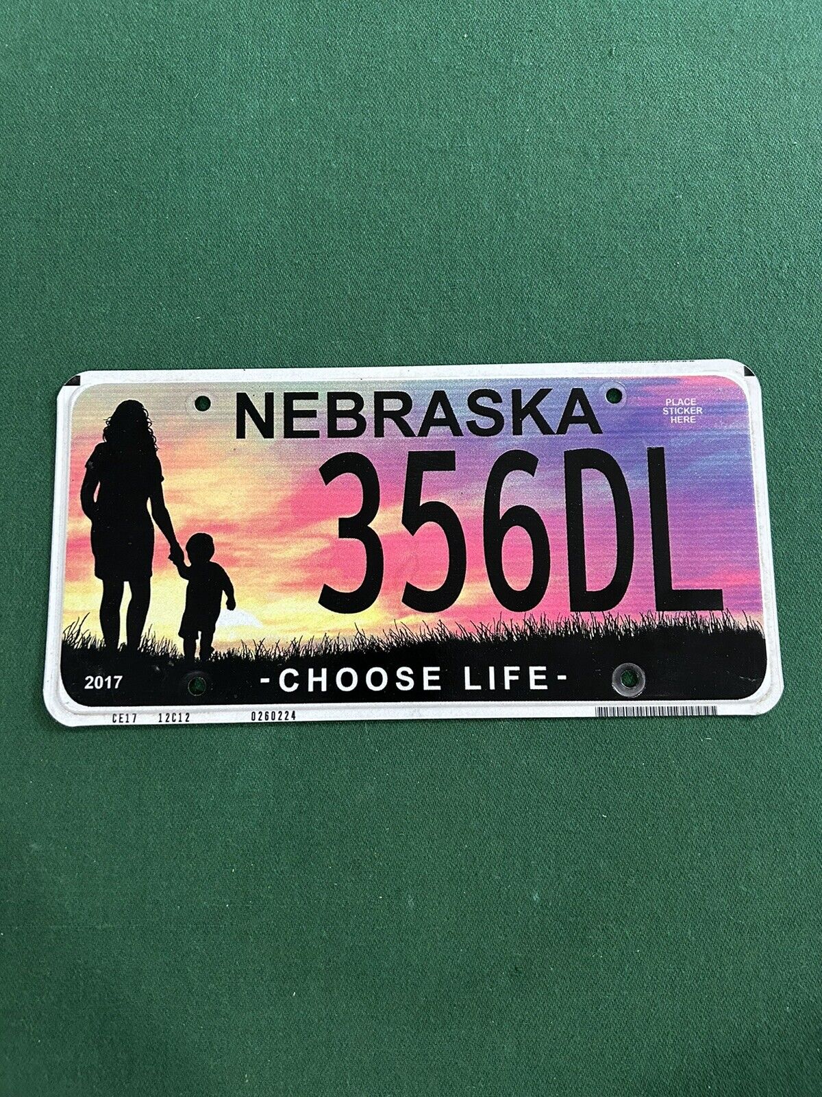 Nebraska Graphic Specialty Choose Life License Plate Expired #356DL