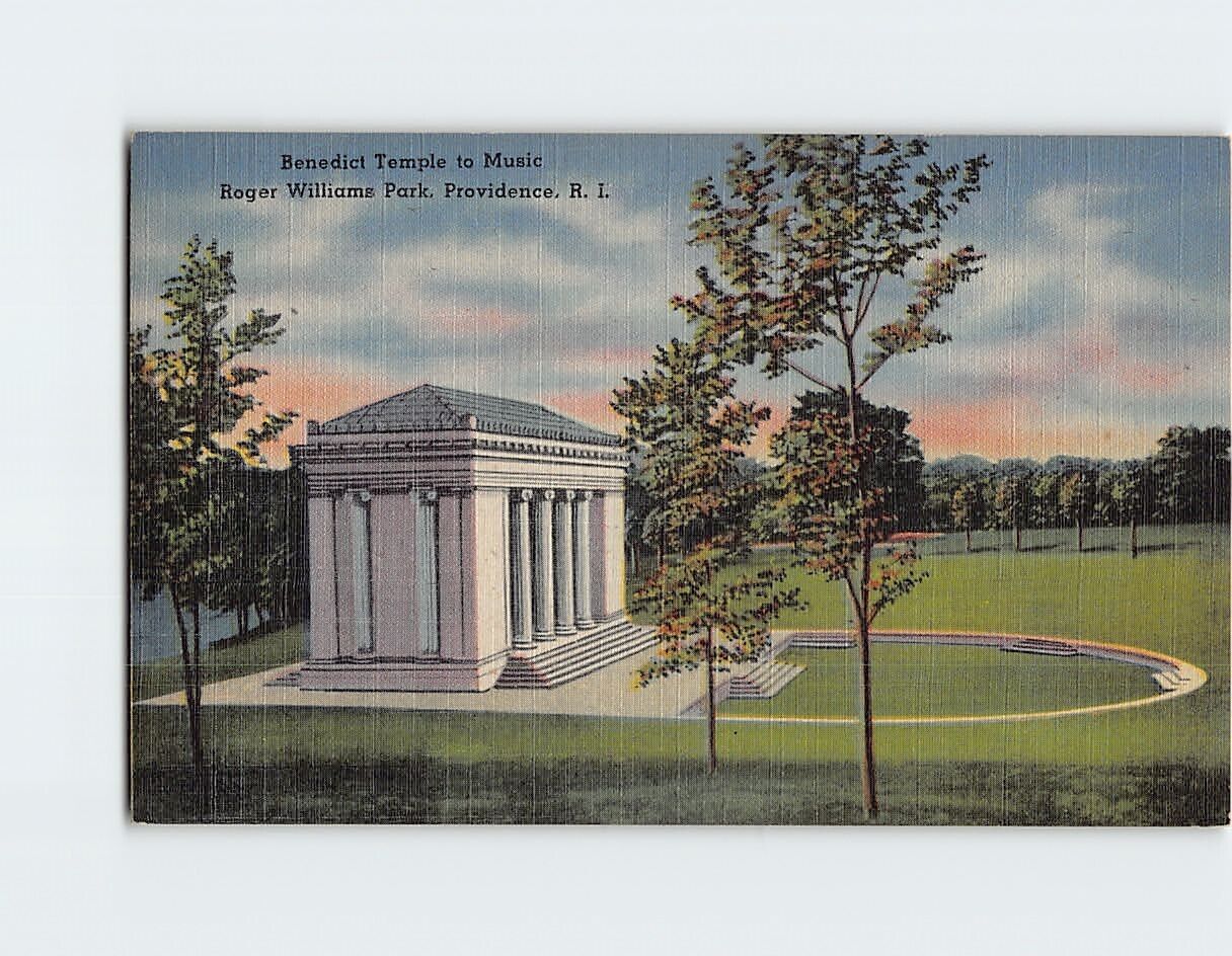 Postcard Benedict Temple to Music, Roger Williams Park, Providence, R. I.