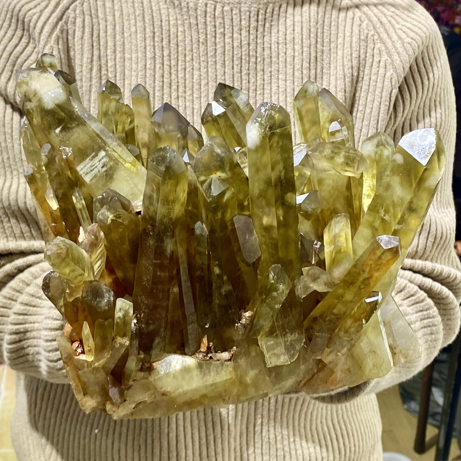 13.2LB Natural white Crystal Himalayan quartz cluster /mineralsls Specimen