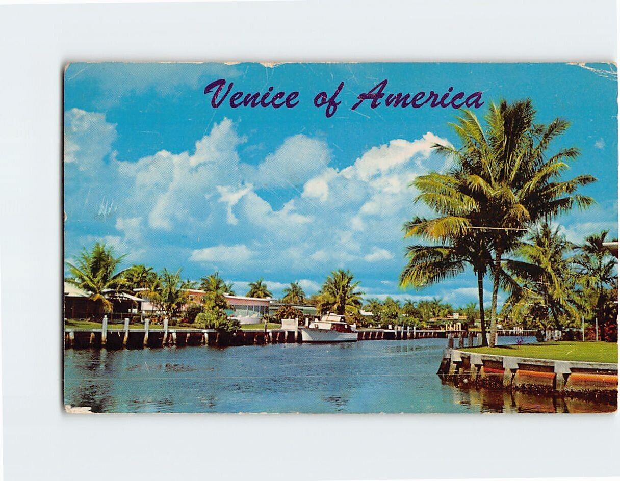 Postcard Home of the Waterways of Fort Lauderdale Florida USA