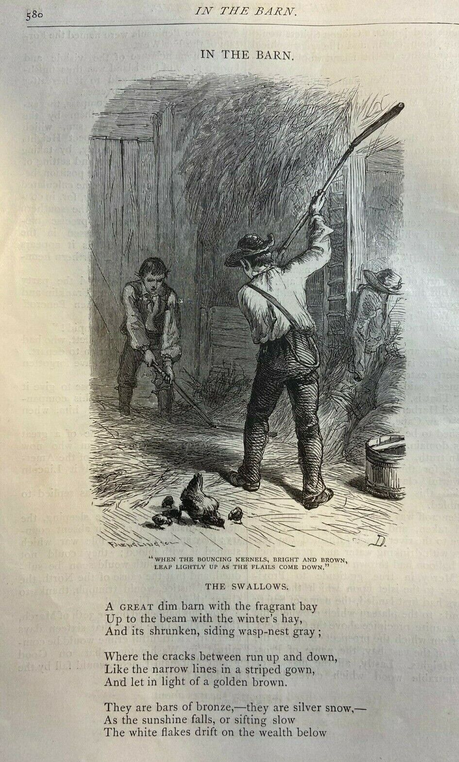 1874 Pioneer Poem In the Barn illustrated