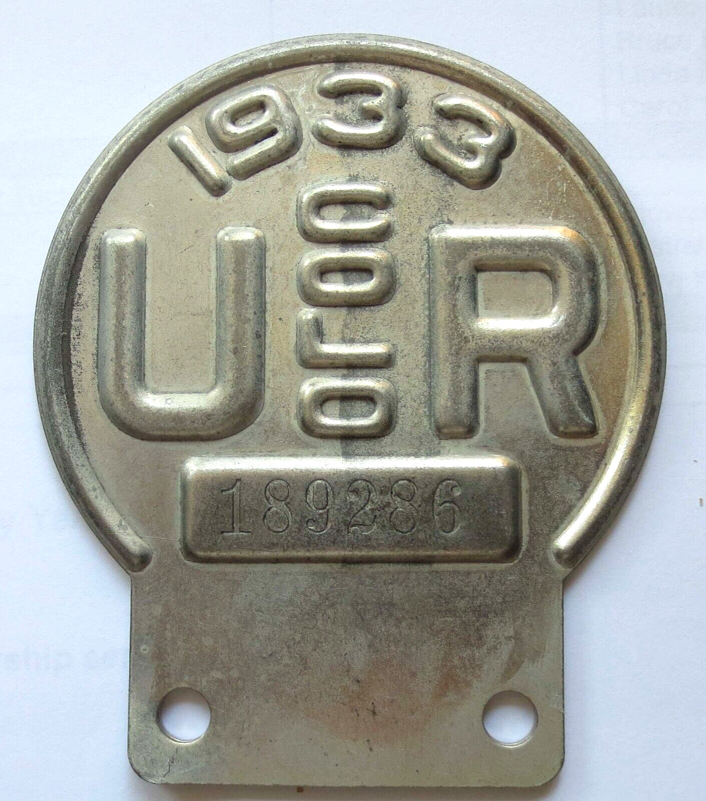 1933 Colorado License Plate Tab Attachment Topper – UR Unemployment Relief