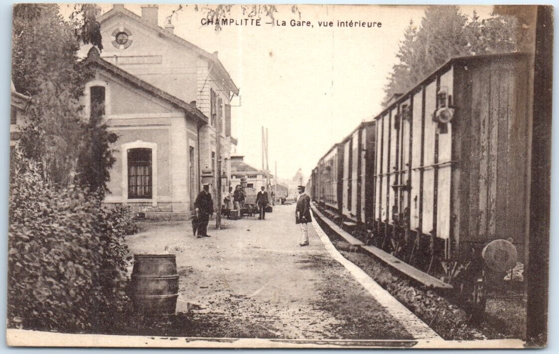 Postcard - The Station, Interior View, Champlitte, France