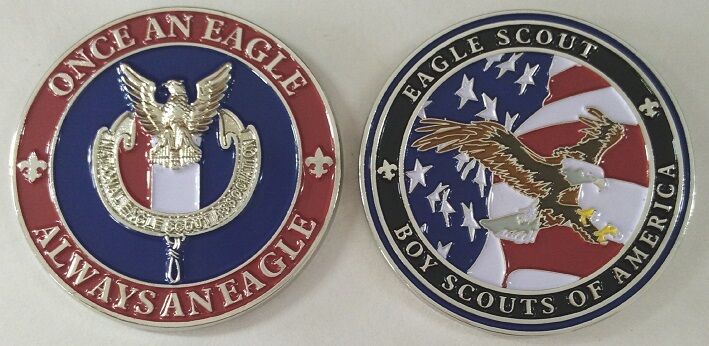 EAGLE SCOUT CHALLENGE COIN Boy Scout Award Gift Once an Eagle Always an Eagle