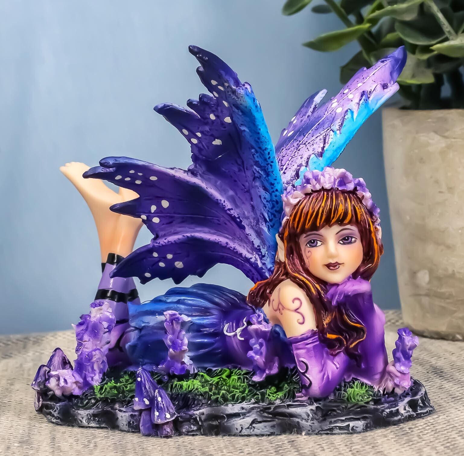 Ebros Purple Girl Fairy Statue 3.75\