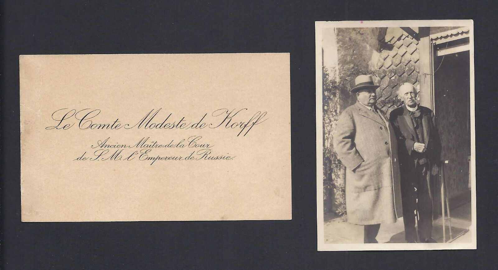Antique Photo Count Korff Calling Card Sir George Buchanan Tsar Nicholas Russia