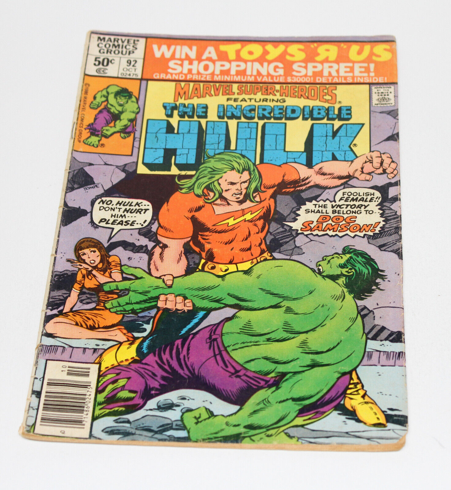 1980 Marvel Super-Heroes The Incredible Hulk Marvel Comic Group Issue Vol.1 #92