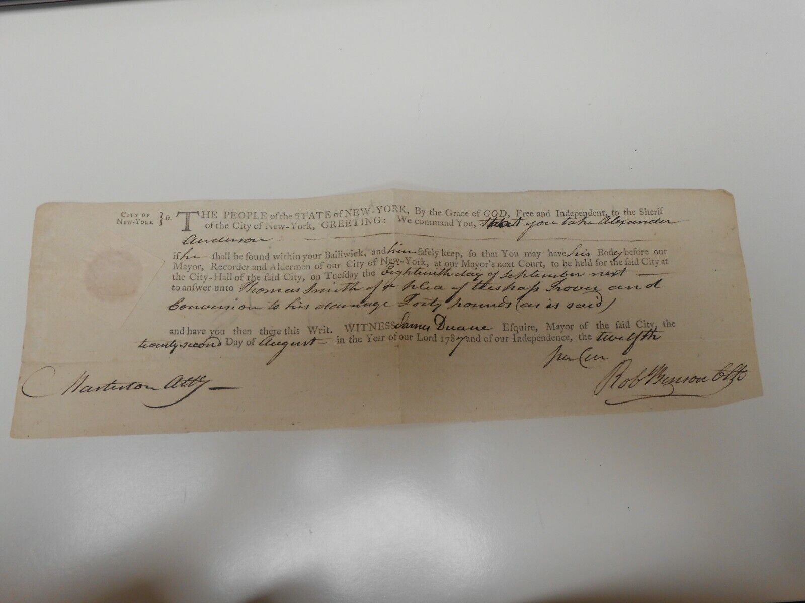 Historically Significant Document Signed One Month Before Constitution