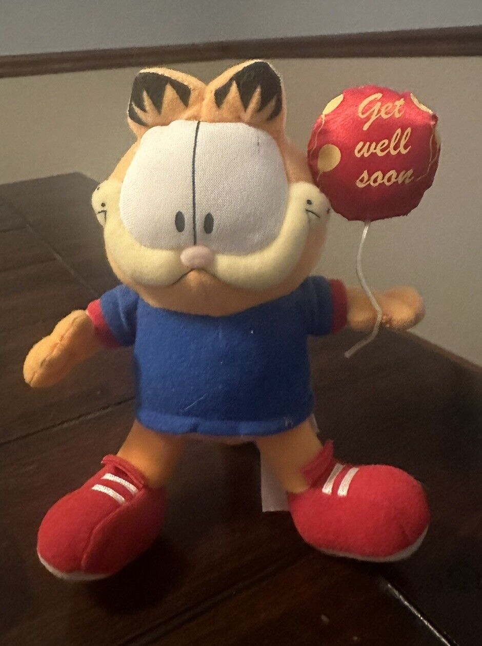 Vintage Garfield Get Well Soon Balloon Stuffed Plush