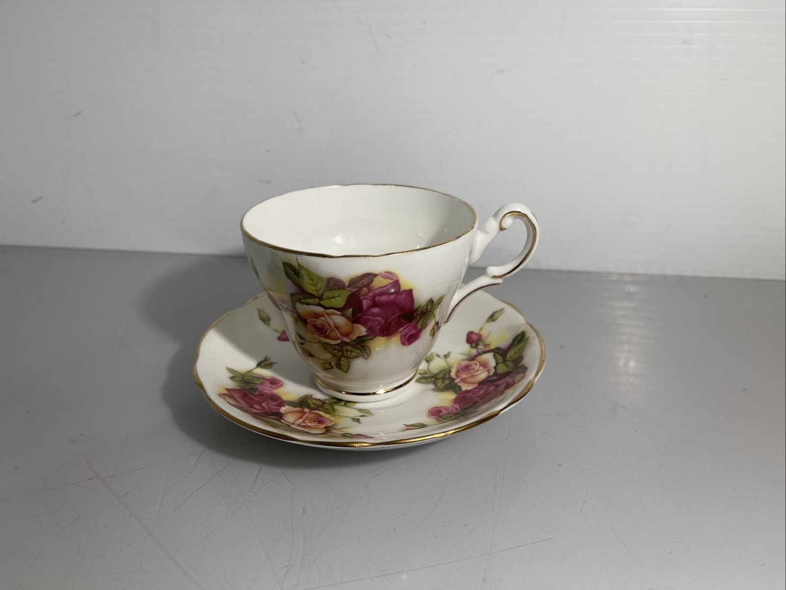 Vintage Grosvenor Jackson & Gosling Teacup & Saucer with Roses Vintage Teacup