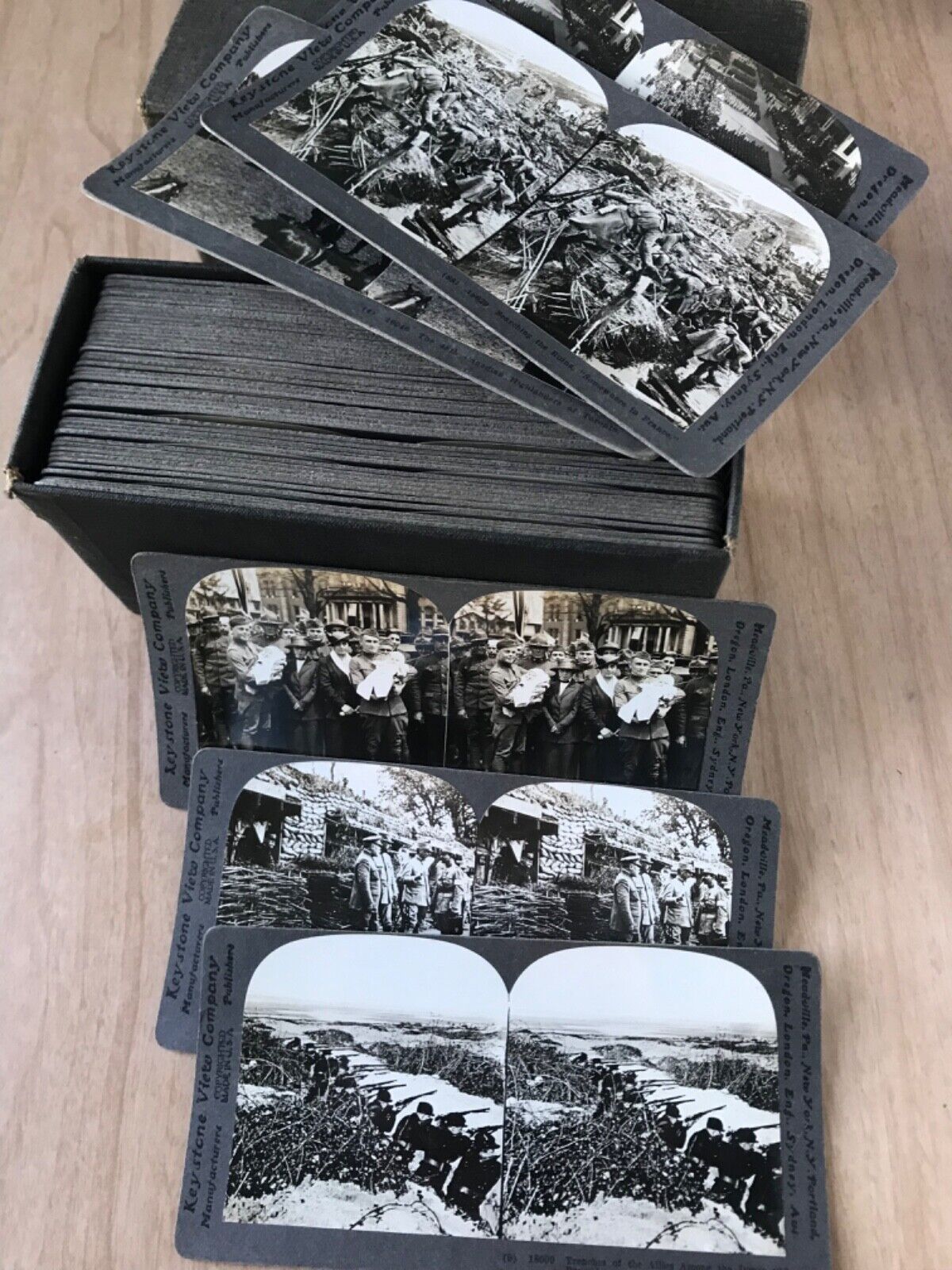 Lot of 54 Keystone View Company World War 1 Stereoview Cards WW1 Photographs EX