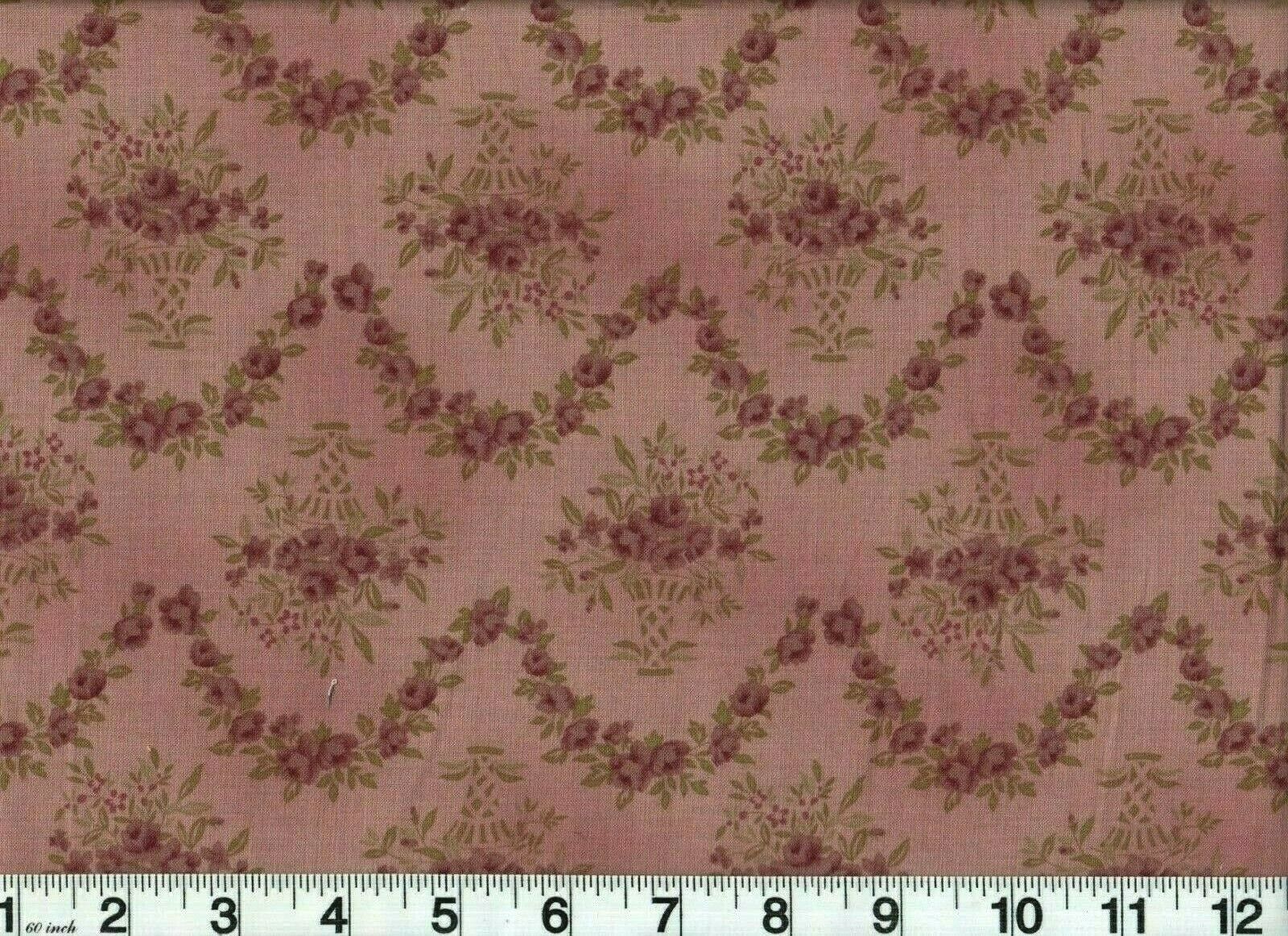 Vintage Fabric European Taupe IV Romantic Floral Premium Cotton 44\