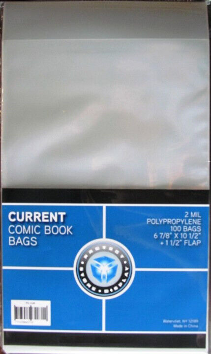 (1000) CSP COMIC BOOK CURRENT 2 MIL POLY STORAGE BAGS & ACID FREE BACKING BOARDS