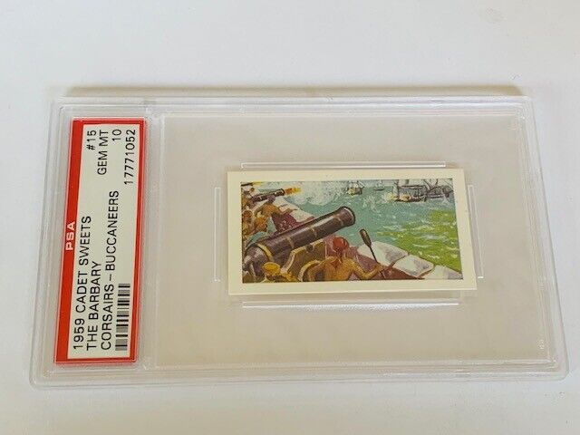 Cadet Sweets Trading Card 1959 Pirate Buccaneer PSA 10 Barbary Cannon war ships