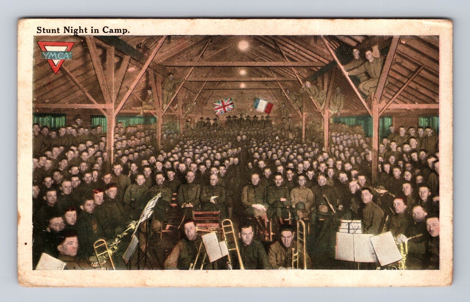 NY-New York, Stunt Night In Camp, Antique, Vintage c1910 Souvenir Postcard