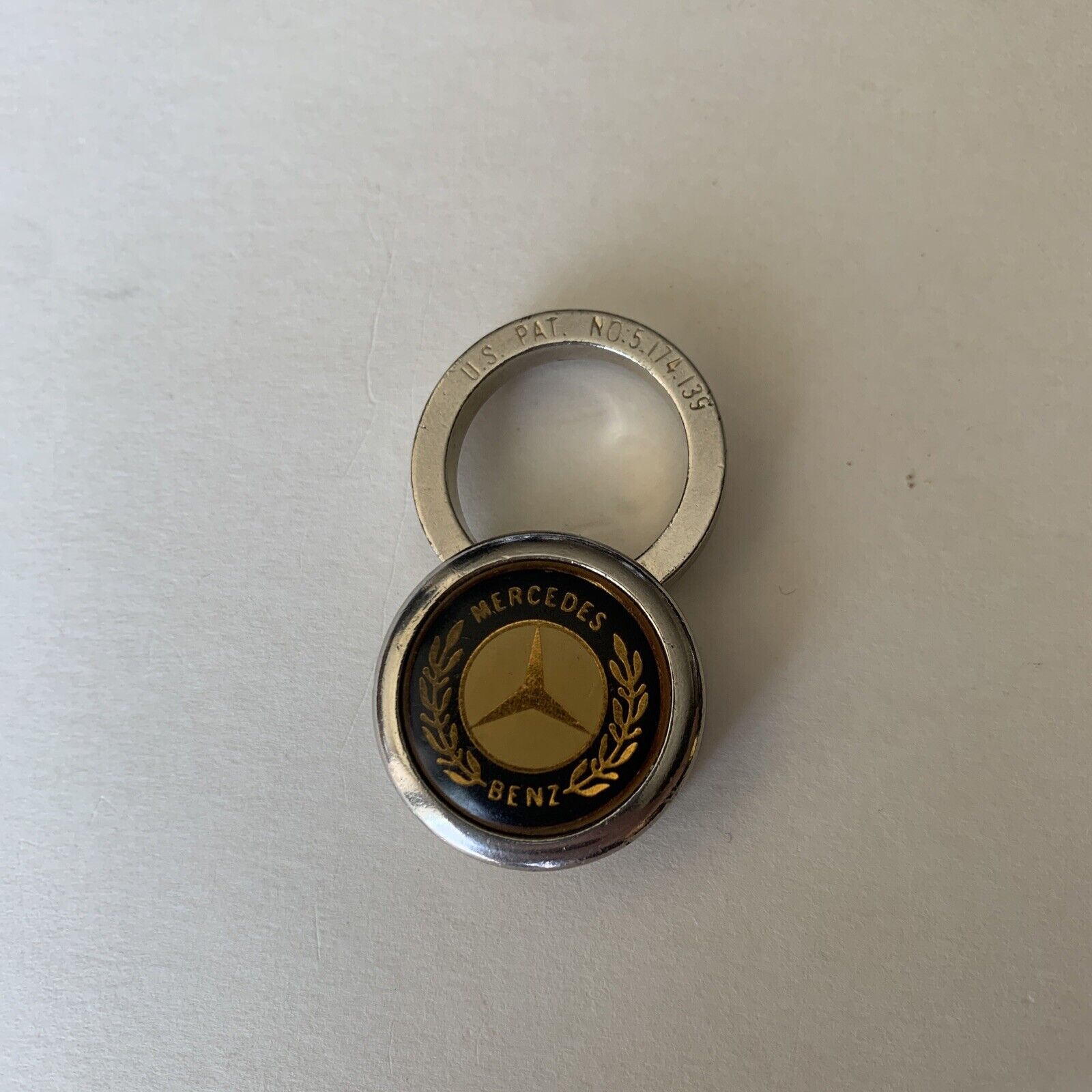 Mercedes Benz Vintage Valet Keychain Advertising Logo Metal Keyring