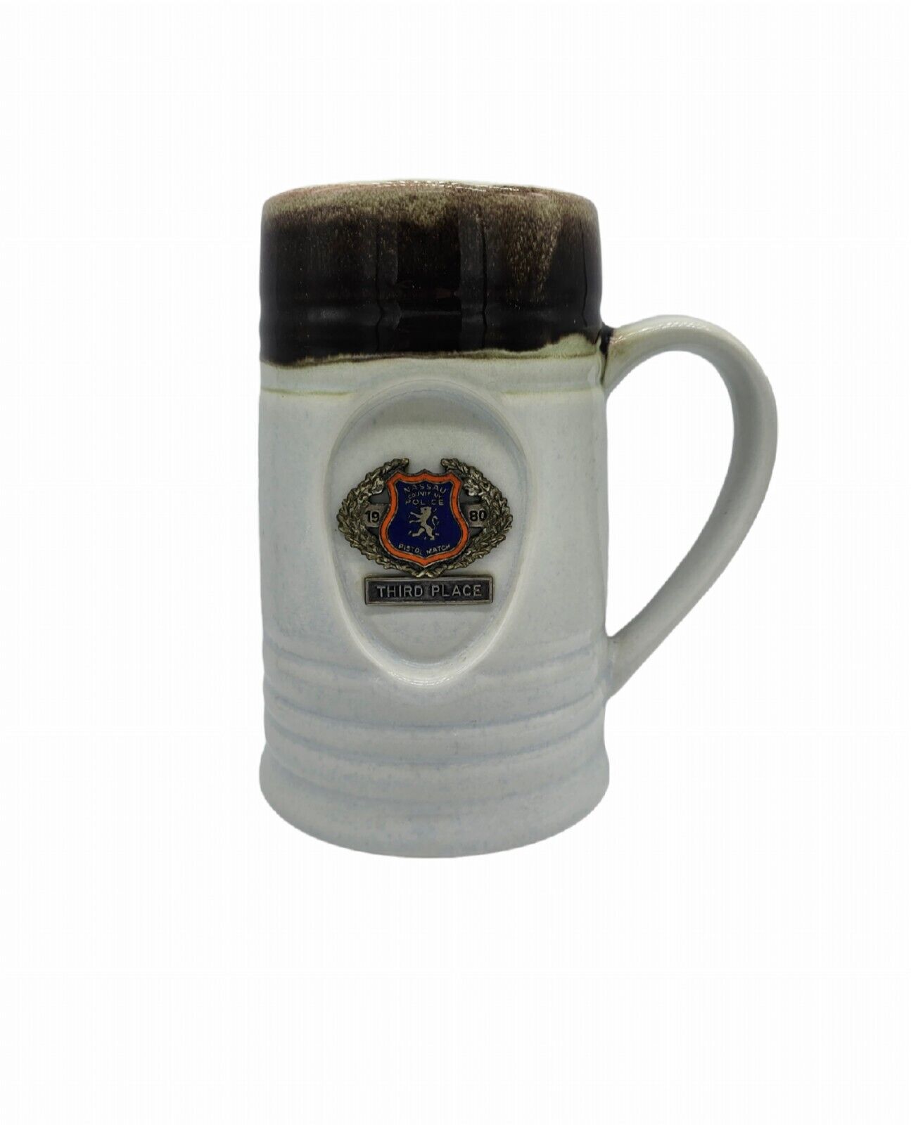 Nassau County NY Police Pistol Match 3rd Place Trophy Mug 1980 Vintage