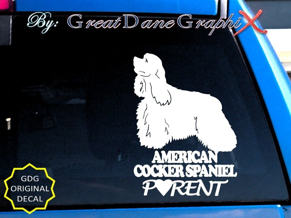 American Cocker Spaniel PARENT(S) -Vinyl Decal Sticker/Color Choice-HIGH QUALITY