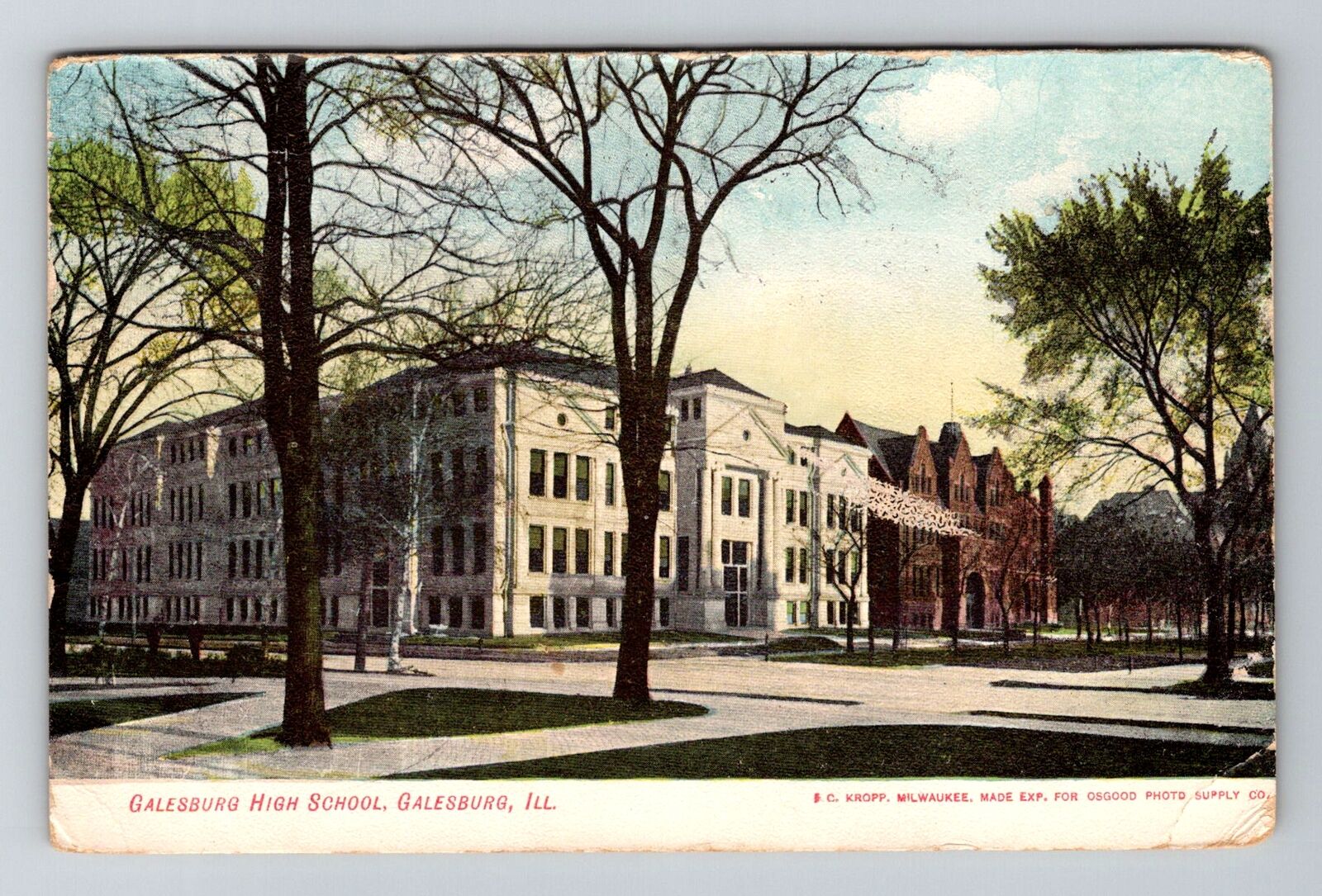 Galesburg, IL-Illinois, Galesburg High School Antique c1907, Vintage Postcard