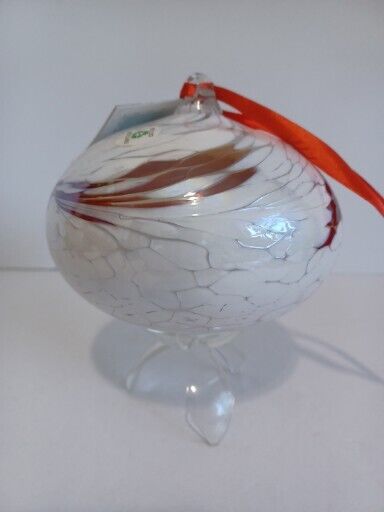 5.5X4.5 Hand Blown Glass Ball  /  Ornament Made In Poland, Huta Szkea, Hand Made