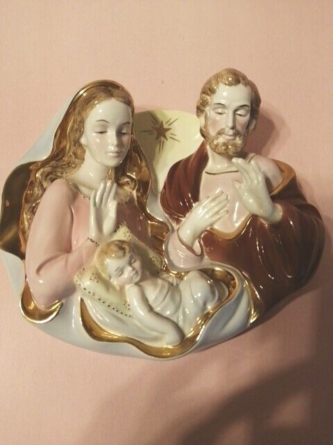 VTG MCM Holy family Wall 3D Plaque Italy 8x8\