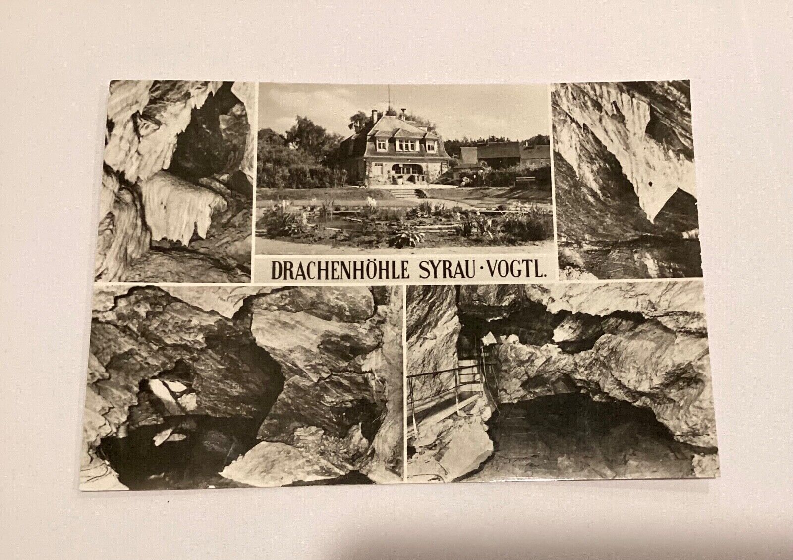 House And Views of The Dragon Cave In Syrau, Saxony, Germany Postcard C4