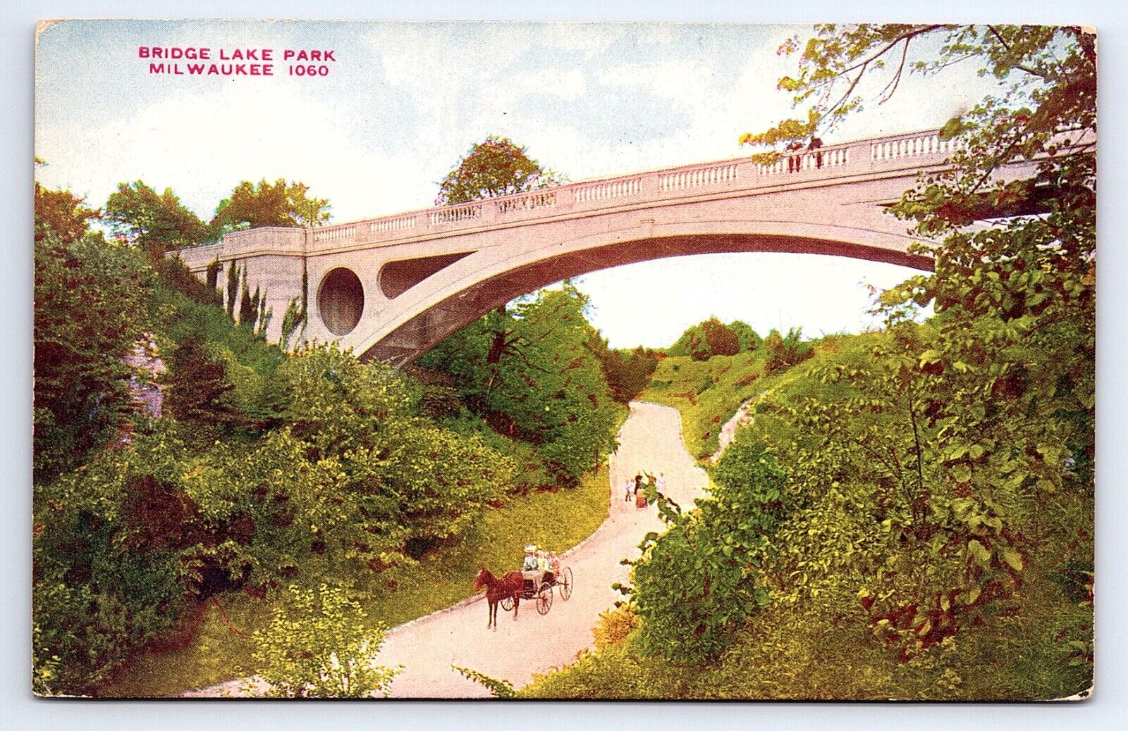 Postcard Bridge Lake Park Milwaukee Wisconsin WI