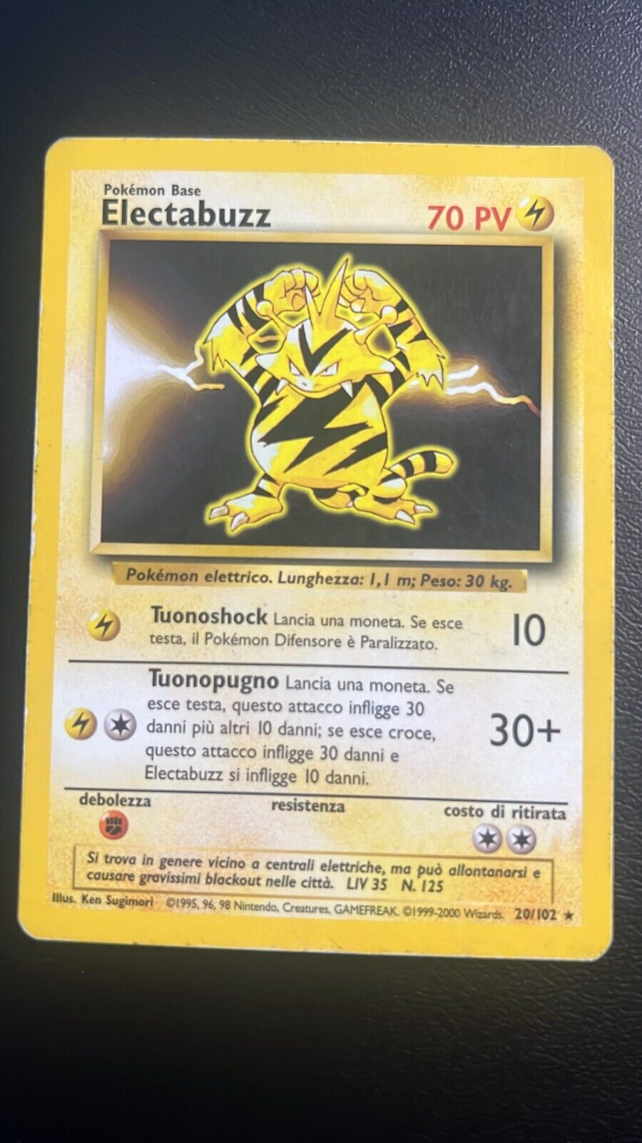Pokemon Electabuzz Card (BS 19) Base Set 015/102 Italian Good