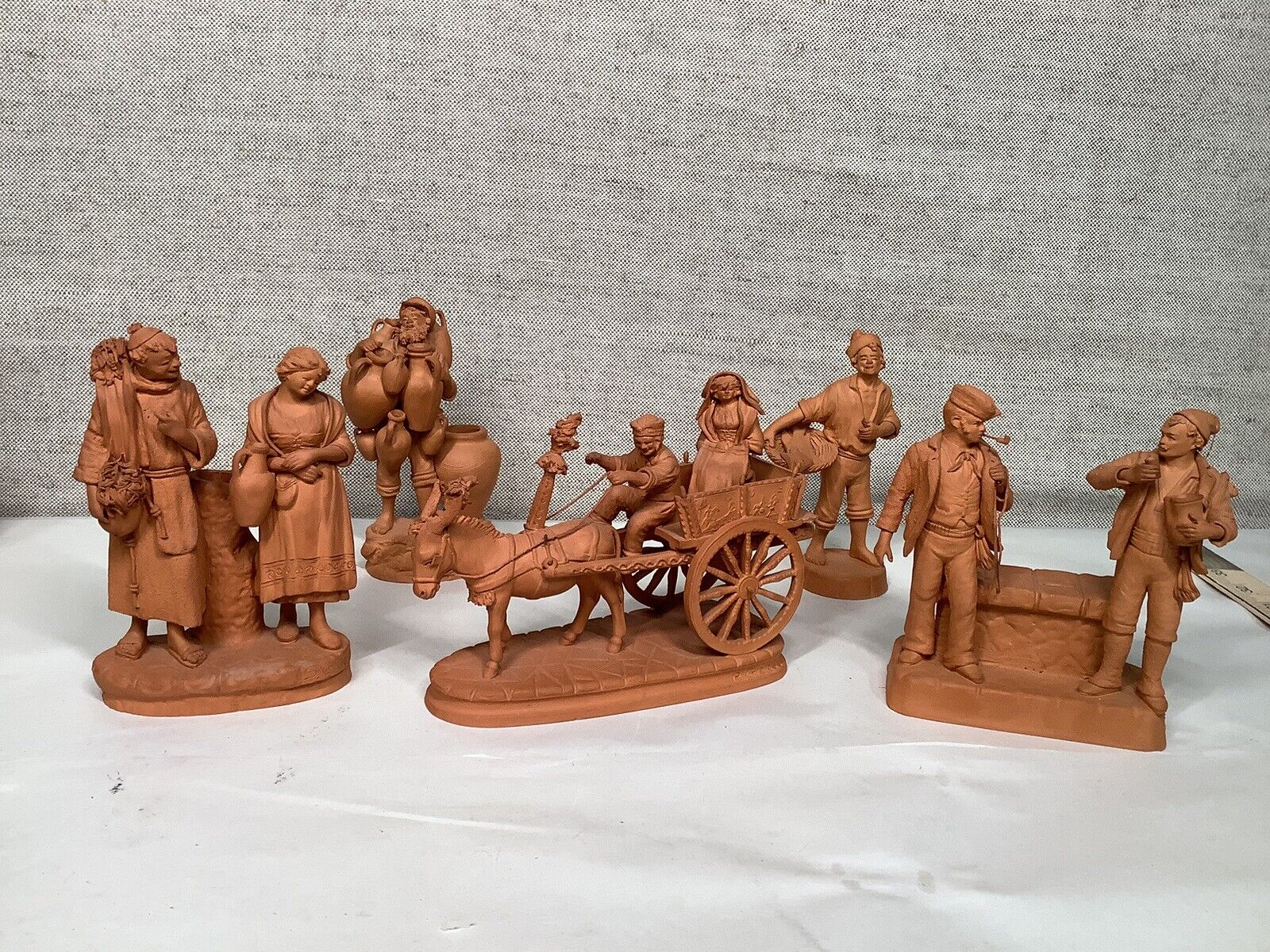 ~EARLY~ GRASSO 🌟 Collection 🌟Figural Group Redware Terracotta Sculpture Statue