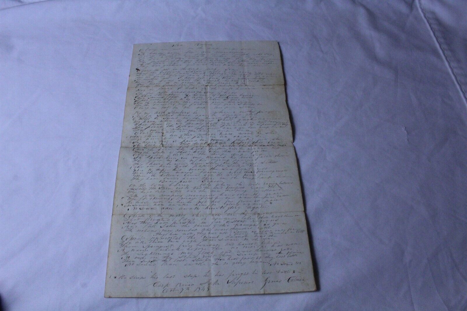  Hand Written Letter Dated 1848 Reads Like a Sermon Vintage