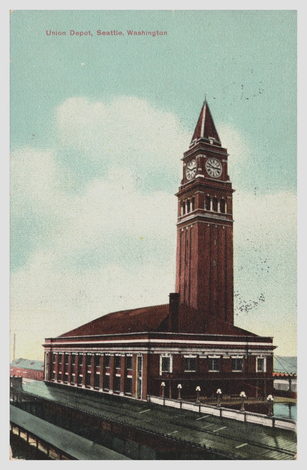 Union Depot Seattle Washington Posted 1909 World\'s Fair Cancel WA  Postcard