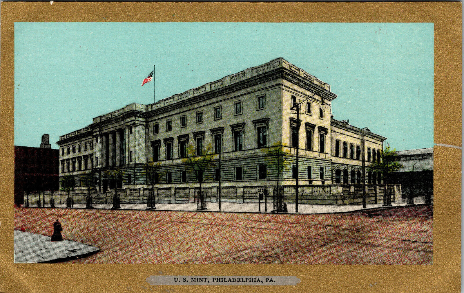 Postcard U.S. Mint Philadelphia Pa Gold Border Undivided Back Card 1901-1907