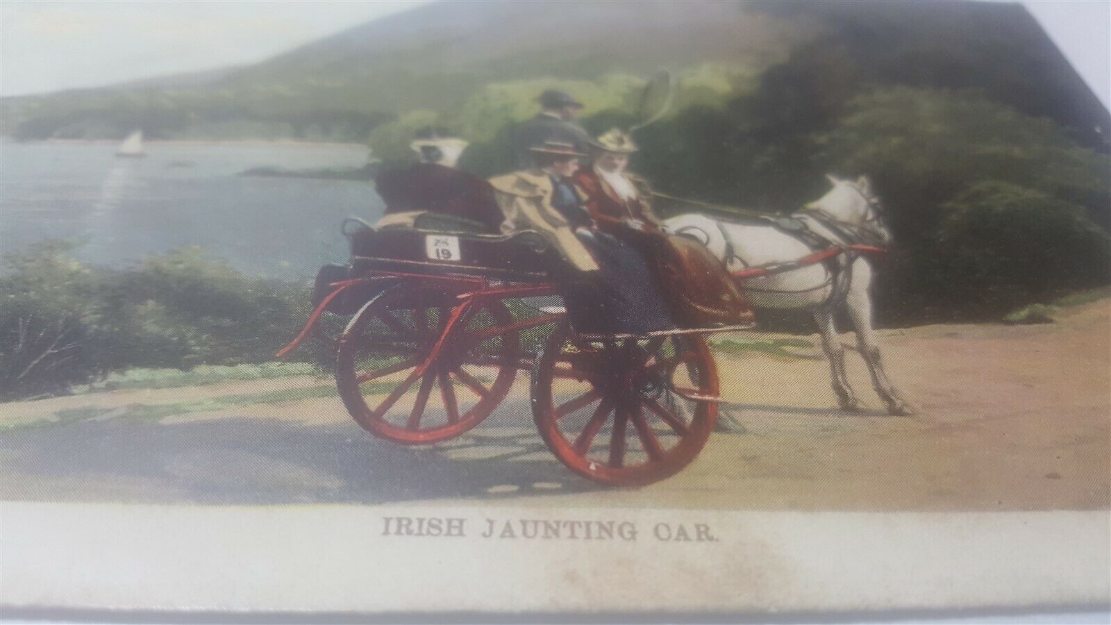 Vintage 1910s Irish Jaunting Car Horse and Buggy Postcard P11