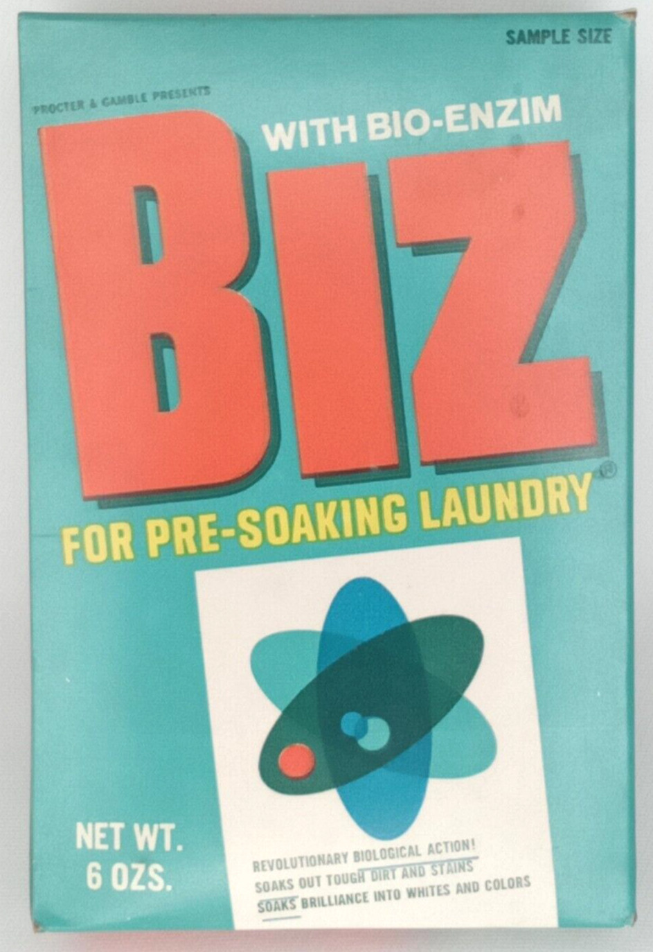 Biz Laundry Detergent Sample Size Sealed 1960s Old Stock Advertisement