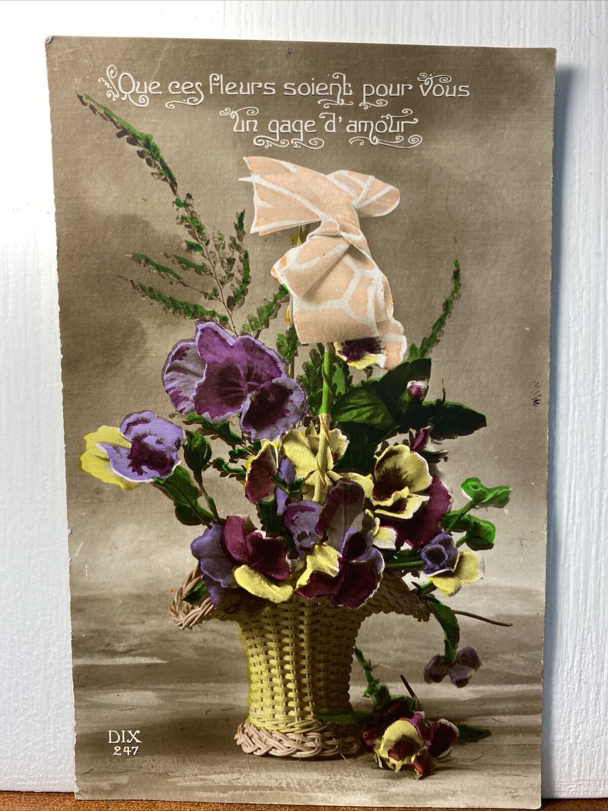 Vintage Postcard. 1916 Que C\'est Fleur\'s Soient Pour Vous Dix247 PC120
