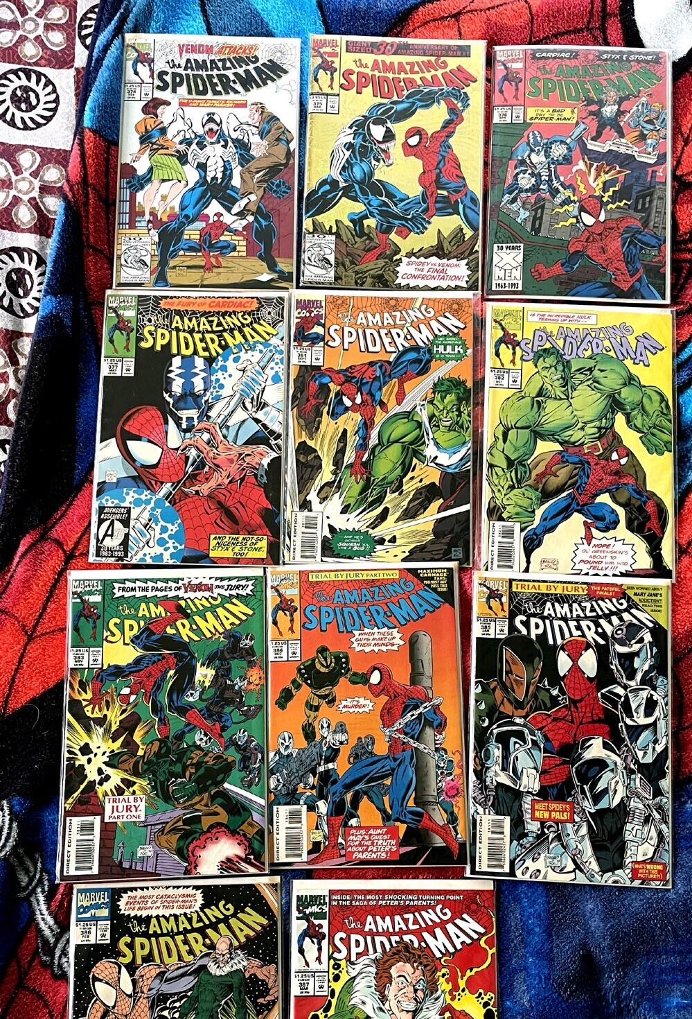 The Amazing Spider-Man #374,375-399/variants VF-NM  full run complete Lot