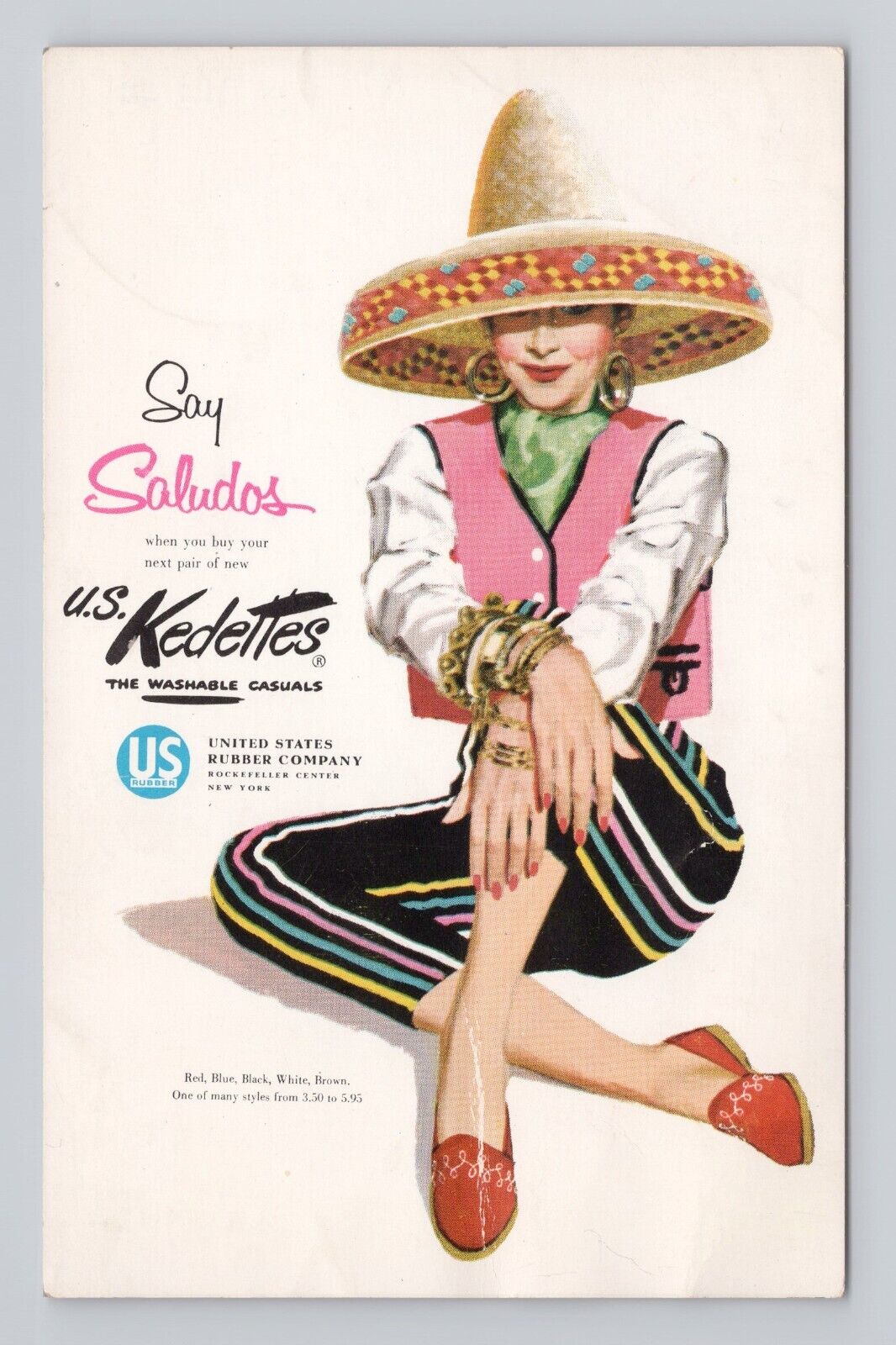 Postcard US Rubber Company Keddettes Advertisement Shoes Ad Poster