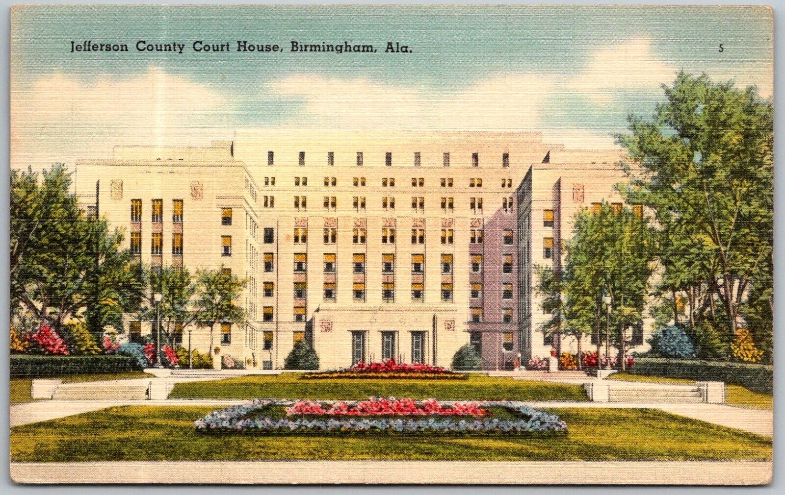 Birmingham Alabama 1940s Postcard Jefferson County Court House