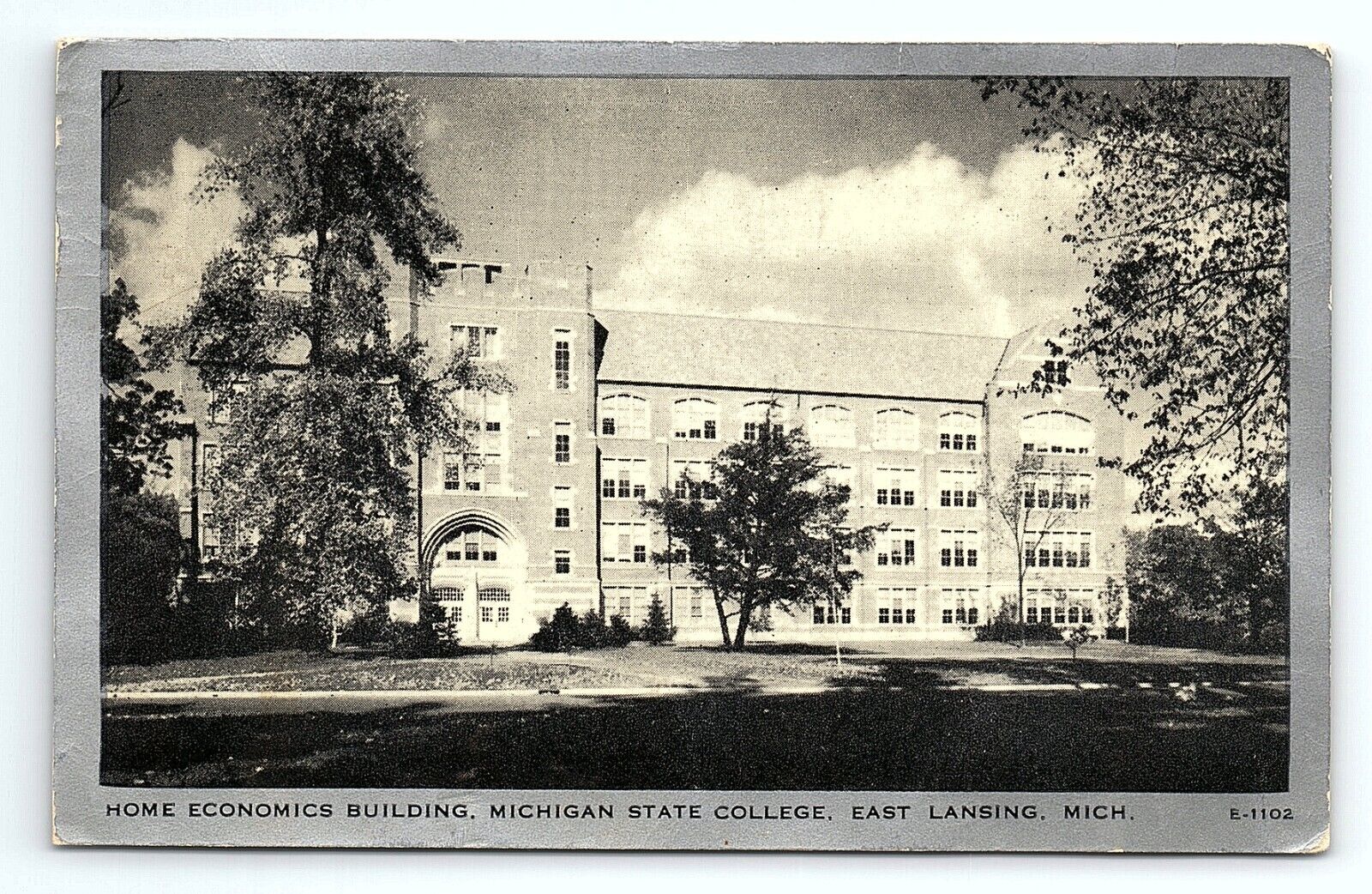 Home Economics Building Michigan State College East Lansing MI Vintage Postcard
