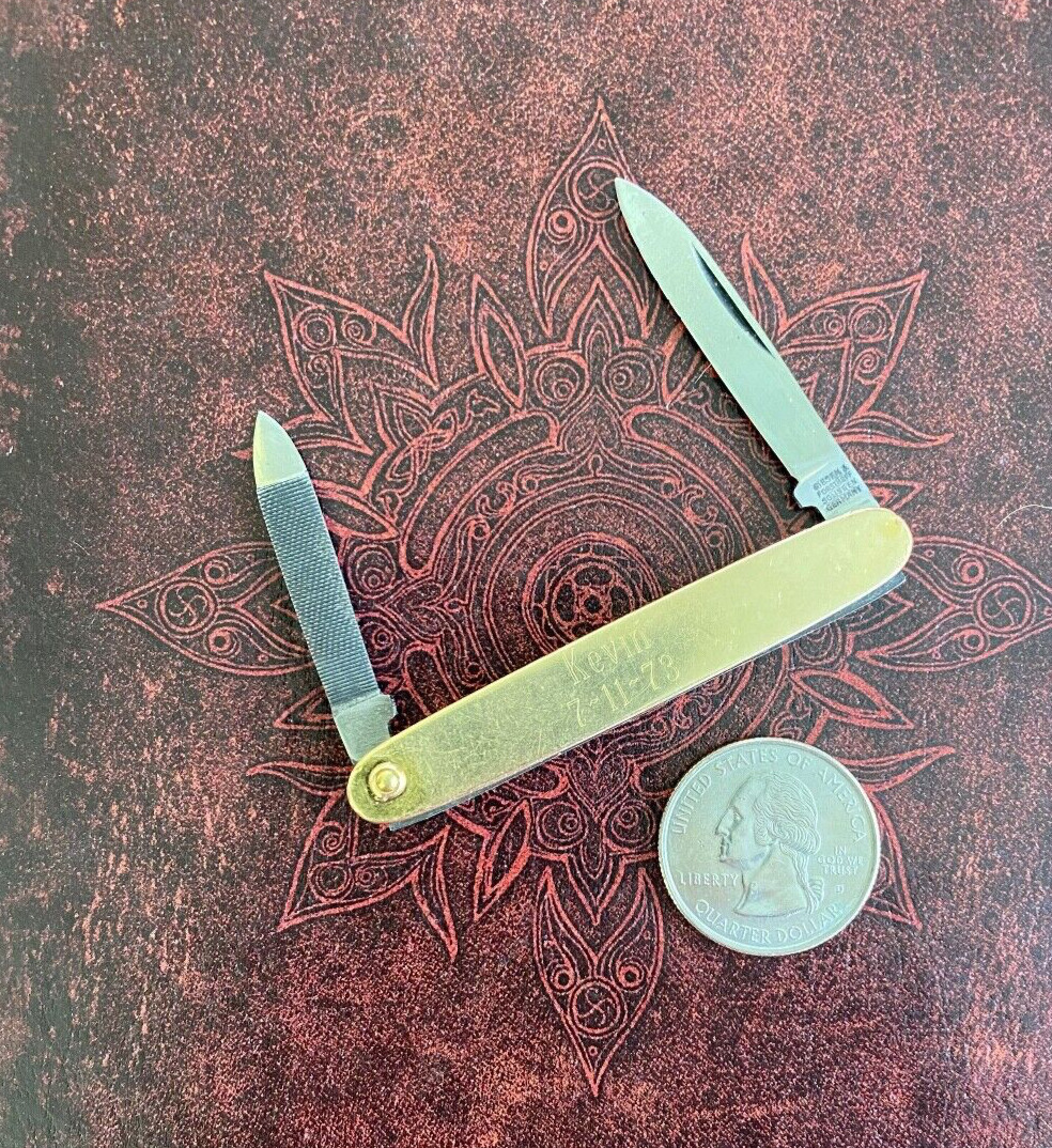 Giesen & Forsthoff Solingen Germany Gentlemen\'s Pocket Knife 2 Blade ~Gold~ 1973